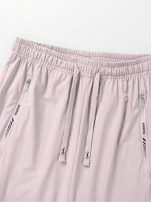 1pc Women's Lightweight Ice Silk Sports Jogger Pants, Breathable Casual Trousers Suitable For Outdoor Recreation, Hiking - Hot Pink - View 3