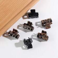 6个迷你豹纹方形发夹 - 时尚简约半扎发夹，适合女性日常佩戴、外出和节日礼物 - 彩色 - 查看 3