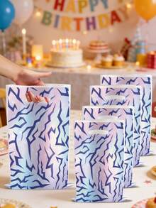 KPOP DemonHuntersReusable Gift Bags 10-Pack, Blue Purple Lightning Crack Gradient Waterproof Polypropylene Bags, Music Theme Party Supplies For Birthdays, Festivals & Picnics - Multicolor - View 4