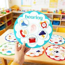 hoojojo 30pcs Sensory Felt Teaching Aids, Word Matching & Recognition, Five Senses Early Education Enlightenment, Montessori Toys Suitable For Classroom Teaching And Home Education - Multicolor - View 6