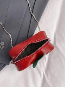 Niche Design Apple-Shaped Handbag, 2026 New Spring/Summer Versatile Chain Shoulder Bag, Fashionable Small Tote - Red - View 9