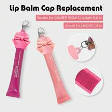 1pc Lip Gloss Keychain, Lip Balm Keychain With Portable Silicone Cap, Lip Gloss Keychain, Suitable For Wallet, Keys, Backpack And Fashion Accessories - View 4