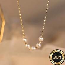 High-Quality Stainless Steel Necklace, Anti-Fading, Simple And Elegant, Suitable For Daily Wear Or Parties, A Fashionable Women's Necklace, Jewelry Accessory, And An Exquisite Gift For Women. - Bạc - Xem 2