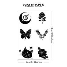 AMIFANS Dark Demon Girl Temporary Tattoo, Semi-Permanent Tattoo, Lasts 1-2 Weeks, Durable Tattoo, Fruit Juice Tattoo, Realistic Tattoo, Romantic Tattoo, Fake Tattoo, Waterproof, Real Tattoo Appearance, Niche Design Tattoo, Fruit Tattoo, Plant Tattoo - Black - View 3