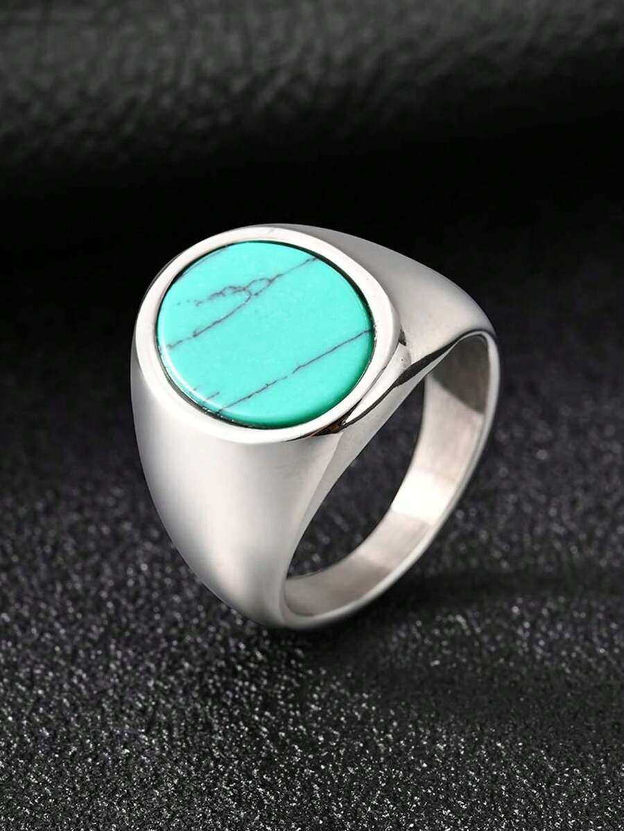 1 chiếc nhẫn thép không gỉ tối giản unisex