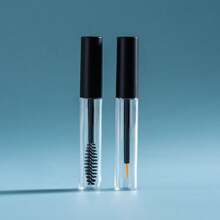 1/5/10pcs Rose Gold Refillable Makeup Containers, 5ml Transparent Eyeliner/Mascara Empty Bottles With Funnel - Black - View 1