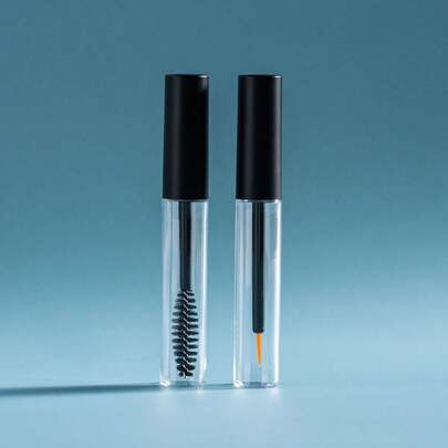 1/5/10pcs Rose Gold Refillable Makeup Containers, 5ml Transparent Eyeliner/Mascara Empty Bottles With Funnel