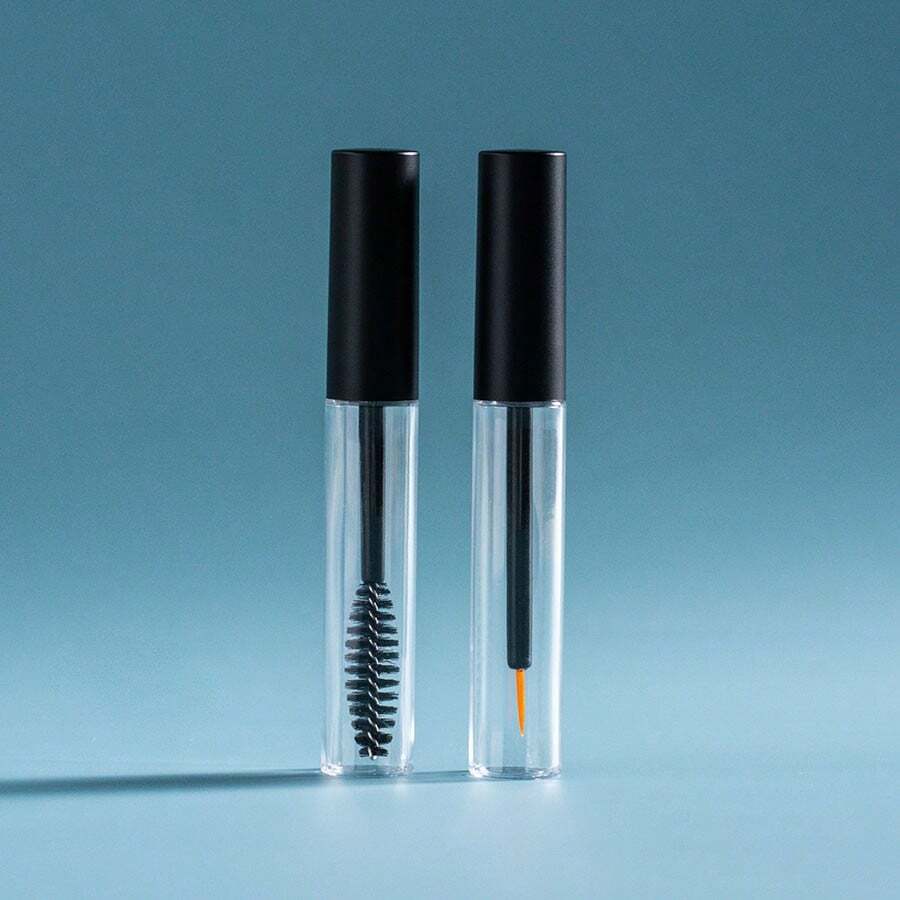 1/5/10pcs Rose Gold Refillable Makeup Containers, 5ml Transparent Eyeliner/Mascara Empty Bottles With Funnel - Black - View 1