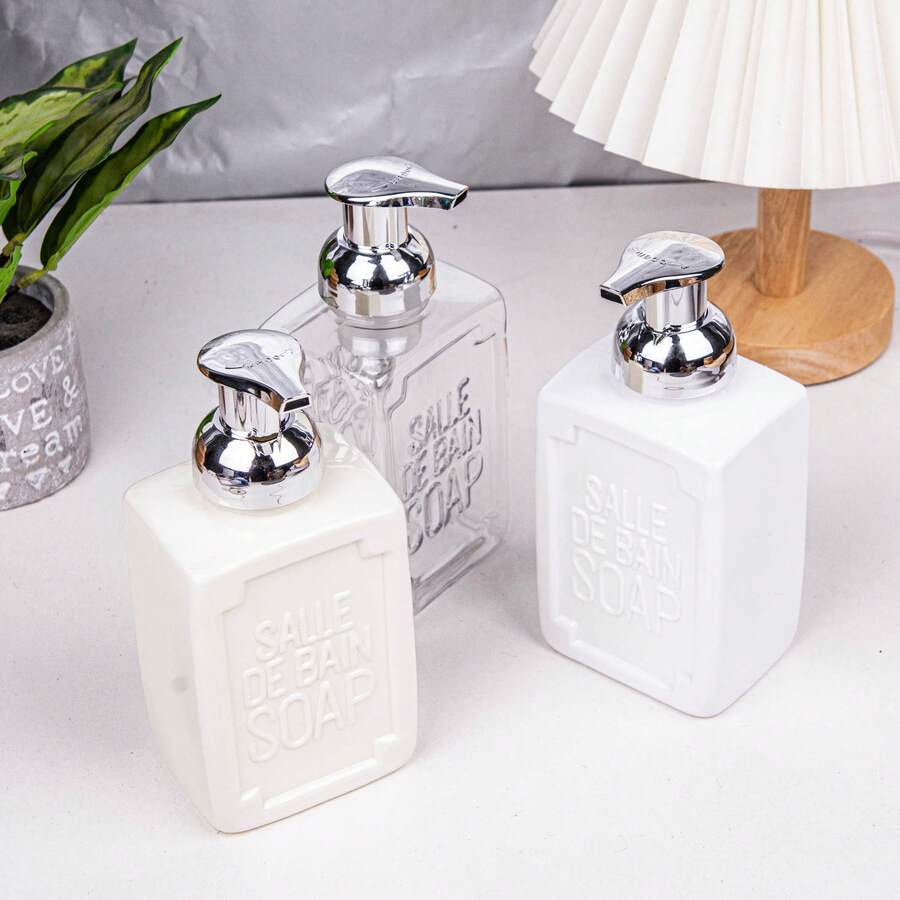 1pc Foaming Soap Dispenser, Countertop Foam Pump Bottle For Cleansing, Shampoo, Shower Gel, Elegant Toiletry Accessory - Multicolor - View 1