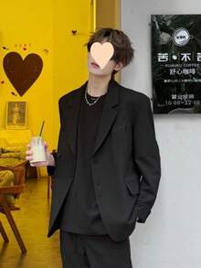 Spring And Autumn New Handsome, Loose, Lightweight, Cool, Fashionable Men's Clothing, Niche Design, Korean Style Suit Jacket - màu đen - Xem 5