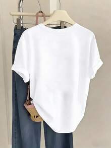 春季和夏季超寬鬆上衣,100%棉質上衣,女士短袖T卹,趣味清新多彩彩色花卉花朵圖案印花,純色圓領,柔軟舒適,日常休閒,街頭服飾,y2k,beach,graduation, vacation,top,summer,spring,t shirt,gym,sport,party top,blouse,we, top,blon, stop, lico, top, 邊緣, 光damen,frühling outfit,jersey,ropa invierno de mujer,verano mujer,趣味T卹,vacation, beach,casual,,cute tops,top negros,top blanco,tops verano,primavera muje,復活節女裝,carnival,四季通用簡約辦公室/休息室/學校women,outfits,美式復古風格,男女同款,外出上衣,秋,plus size woman,valentijn,carnaval,top verano,音樂節,白色上衣 - 白色 - 查看 2