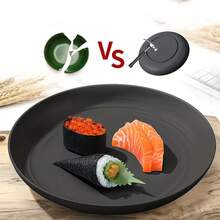 Bộ 6 đĩa nhựa không vỡ – Đĩa ăn tối, đĩa trái cây, đĩa ăn nhẹ, đĩa tráng miệng, đĩa salad, đĩa mì Ý – Nhẹ và an toàn khi rửa bằng máy rửa chén – Hoàn hảo cho gia đình, dã ngoại, cắm trại, tiệc tùng, xe nhà lưu động, nhà bếp, ký túc xá – Lý tưởng để phục vụ thức ăn và món tráng miệng – Phụ kiện bàn ăn thiết yếu - màu đen - Xem 6