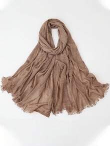 1 Stück rein farbiger, strukturierter, natürlich zerknitterter, atmungsaktiver, weicher, langer muslimischer Kopftuch mit strukturreichem Design - Verschiedenfarbig - Übersicht 19