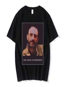 JuanCosts1000BoardsAPresidentGraphicsPrintT-ShirtWomen1 Easter 00_CottonT-ShirtsOversizedMangaT-ShirtStreetwearClothes - 黑色 - 查看 1