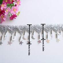 1 Yards 8cm Star Gold Pendant Lace Tassel Sewing Rhinestones Lace Diy Accessories Jewelry Materials Fringe Tassels Fabric Decoration Pendant Accessories - Multicolor - View 3