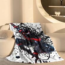 Marvel Spider-Man Themed Flannel Blanket, Featuring A Black, White And Gray Spider Web Tunnel Design, Highlighting Spider-Man's Dynamic Movement Through Perilous Environments, With Warmth And Softness Suitable For Use As A Sofa Cover, Nap Blanket, Or Bedding Decor. - White - View 8