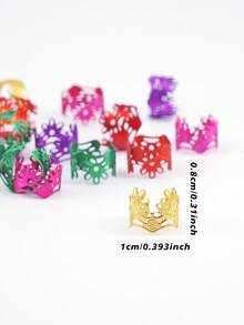 50个复古花朵发圈 - 时尚发夹 - 发饰 - 女士编织发饰 - 彩色 - 查看 7
