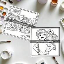 (Edición de lujo mejorada, papel grueso, 20.5 * 20.5cm) "Página para colorear de animales del zoológico: 24 páginas de relajación", adecuada para parejas y familias, adecuada para fiestas, San Valentín, cumpleaños y otras festividades. Pintura y suministros de estudio, libros, libros para colorear, suministros de estudio, escuela, Navidad, Halloween, cumpleaños, regalos de regreso a la escuela, libros para colorear, suministros de arte - Una pieza - Ver 4