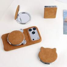 1pc Elegant Luxury Mirror Stand PU Leather Phone Case Compatible With IPhone 17, 16, 15, 14 Plus - Mirror 04 - View 2