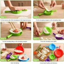 4-Piece Dumpling Mold Press Set - Japanese Pan-Fried Dumpling Pastry Machine, Dough Press Mold, Pastry Making Mold, Chinese Soup Bun, Dumpling Mold, Italian Ravioli, Dumpling Potstickers Maker - View 3