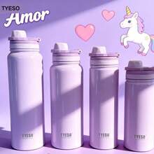 Garrafa térmica infantil TYESO copo térmico 600-1200ml, em aço inoxidável de material seguro e saudável, livre de BPA. Garrafa termica para escola portátil, ideal para crianças. Mantém bebidas quentes por 12–24 horas e frias por até 24 horas. Pode ser usado como pote térmico para bebidas, lanches, doces, snacks e sopas quentes. Essencial para a volta às aulas, indicado para escola, esportes, viagens e uso diário. Garafa de água para escolaLembrancinhas para mulheres, lembrancinha personalizada. - Aleatório - Visão 3