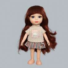 Búp bê cao 16cm với nhiều khớp cử động, mặc trang phục thời trang, trang điểm tỉ mỉ, mắt xanh, đồ chơi bé gái dễ thương, quà tặng cho người sưu tập búp bê, quà sinh nhật bạn bè. - toàn bộ con búp bê - Xem 8