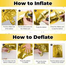 1 Pc Gold Custom Letter Balloons Kit 16Inch, DIY Phrase Banner For Wedding Birthday Party Supplies, A-Z Letters,0-9 Numbers(Gold) - Gold 16-inch Letter - View 10