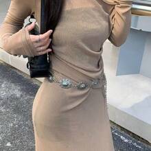 1 chiếc dây đeo eo bằng kim loại chạm khắc kiểu cổ điển, thích hợp phối cùng quần jeans kiểu phương Tây, phù hợp cho đi biển, nghỉ mát, tụ họp, tiệc tùng, phụ kiện lễ hội cỡ lớn XXL/XXXL/XXXXL. - Vàng - Xem 8
