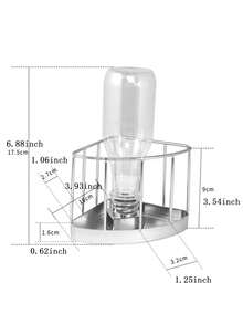 1个三角形乌龟饮水器，自动补水，不锈钢水碗和食盘，适用于乌龟、蛇、蜥蜴、小鸡、鸭子、刺猬、鸟类 - 均碼 - 查看 2