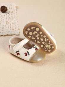 Giày công chúa đế mềm dễ thương cho bé gái 3-6-9 tháng, 1 tuổi, 100 ngày, sinh nhật 1 tuổi, mùa xuân và mùa thu. - Vàng - Xem 2