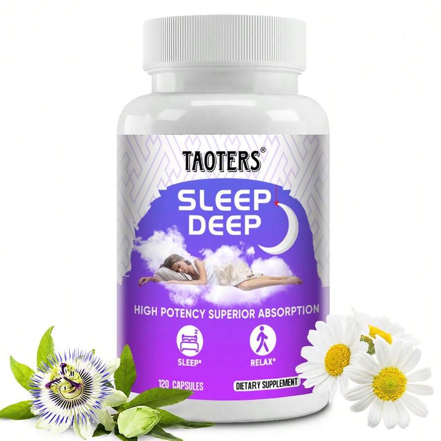 Deep Sleep Supplement - Contains L-Theanine, Magnesium, Chamomile Extract (Flower), Purple Chamomile Extract (Stem And Leaf), Vitamin C (Ascorbic Acid), Lemon Mint Extract, Pantothenic Acid, Etc. - 120 Capsules - 1 Bottle(1 瓶) - 查看 1