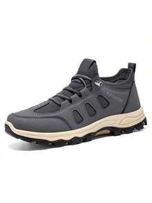 Men's Fashion Outdoor Hiking Shoes, Non-Slip Wear-Resistant Sneakers, Comfortable Breathable Walking Shoes For All Seasons - Grey - View 4