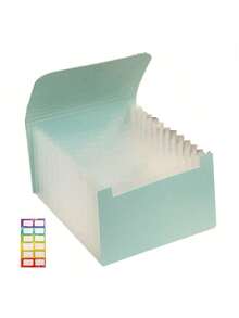 A6 12-Page Vertical Loose-Leaf Binder, Exam Paper Organizer With Multi-Layer File Folders And Expandable Pockets, Back To School Stationery - A6 - View 9