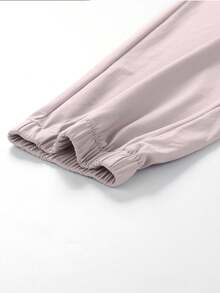 1pc Women's Lightweight Ice Silk Sports Jogger Pants, Breathable Casual Trousers Suitable For Outdoor Recreation, Hiking - Hot Pink - View 9