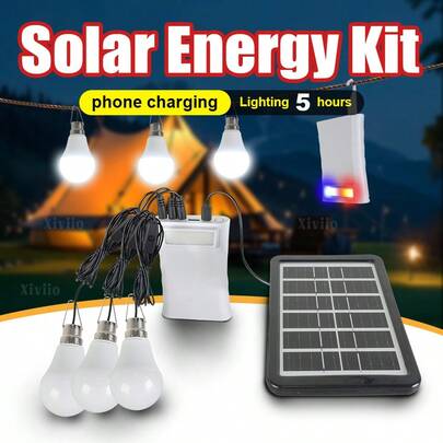 Work 12H New Indoor Solar LED Light Durable LED Solar Lamp Use For Warehouse Patio Camping Pavilion Lighting