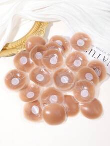 20片装女士硅胶迷你隐形透气乳贴，可重复使用，舒适防滑，适合日常通勤、约会、婚礼、派对、海滩度假等场合，完美搭配吊带背心、露背连衣裙、无肩带上衣和泳装，多种颜色可选 - 彩色 - 查看 2