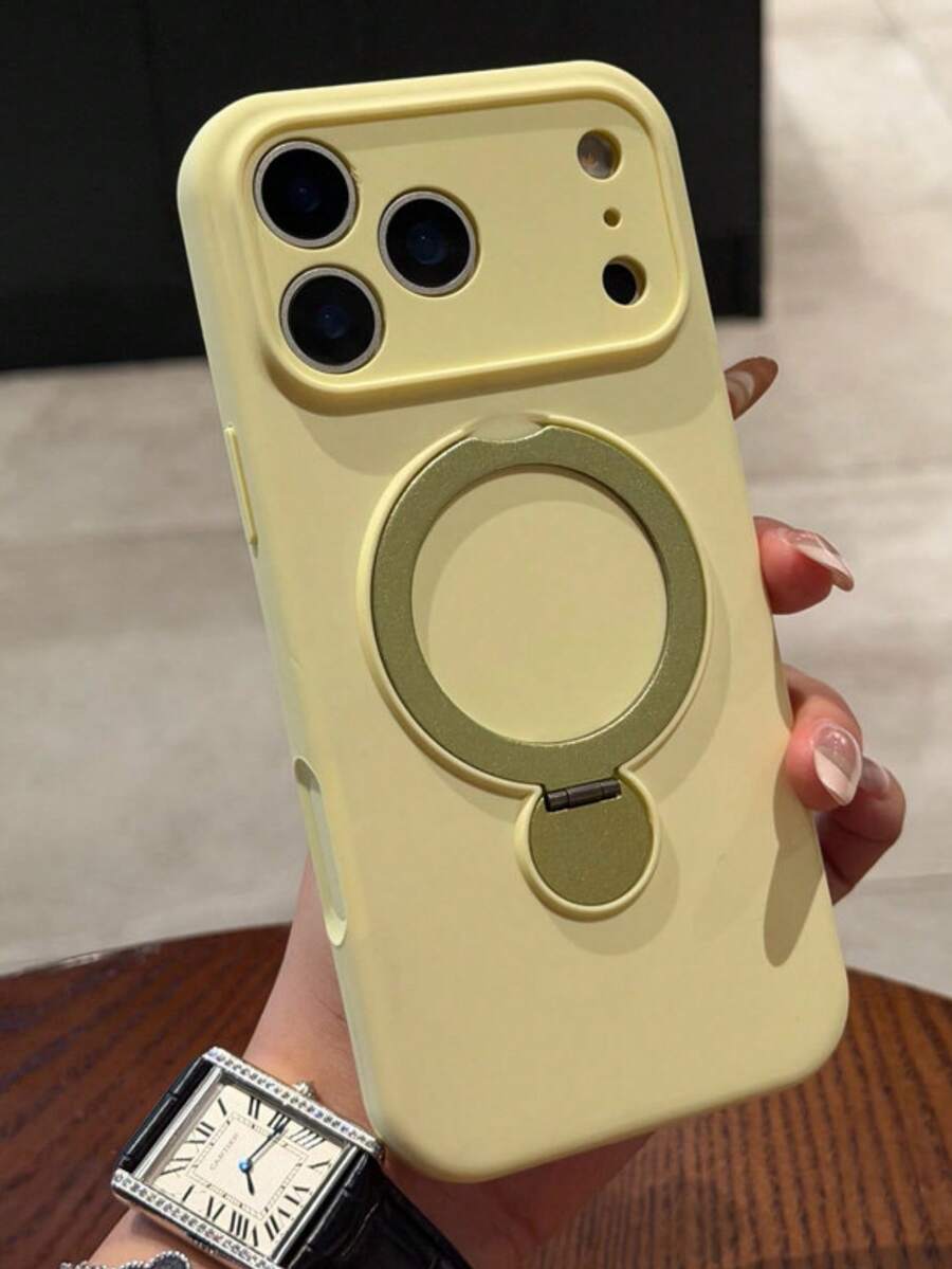 1个360°旋转磁吸液态硅胶手机壳，兼容 17 Pro Max、17 Pro、Air 16、15、14、13 Pro Max，支持无线充电 - 乳黃色 - 查看 1