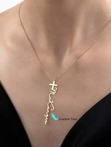 Custom Name Cross Necklaces For Women 18K Gold Plated Stainless Steel Personalized Name Cross Necklace Rapper Jewelry Hip Hop Gift - Multicolor - View 11