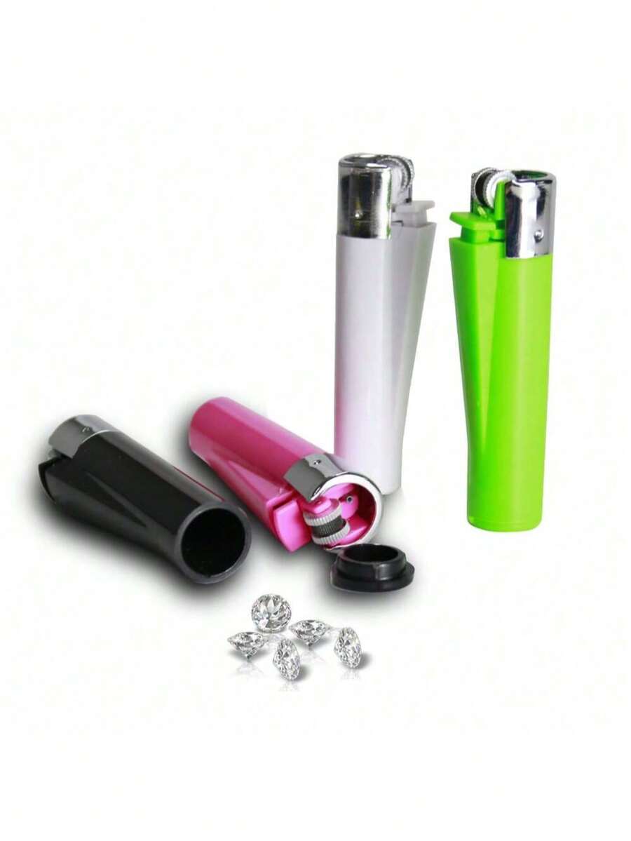 Lighter Shaped Hidden Safe. The Exterior Is Identical To A Real Lighter. The Bottom Has A Hidden Storage Compartment For Valuables. It Also Comes With A Hidden Storage Container For Secret Items (Lighter Fluid Not Included). - Round Lighter - View 1
