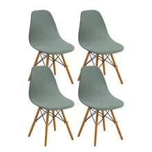 1/2/4/6 piezas Fundas de silla de terciopelo de maíz, fundas de cojín de respaldo elástico de una sola pieza, unicolor - multicolor - Ver 12