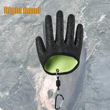1 Pair Green Non-Slip Fishing Gloves, Black Latex Wear-Resistant Breathable Mesh Fabric, High Elasticity Comfortable Fit, Strong Anti-Slip Design For Secure Grip When Fishing, With Powerful Magnetic Buckle For Quick Open/Close, Waterproof And Easy To Clean - Multicolor - View 7
