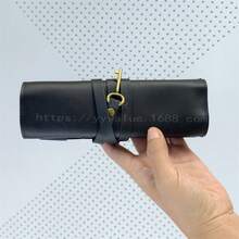 1个复古疯马皮PU皮革铅笔盒，多功能文具收纳卷袋，可装多支笔，高端返校必备单品 - A - 查看 9