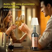 Wireless Bottle Lamp,RGB LED Bottle Light With Remote Dimmable;Gifts - 白色-1pc - 查看 7