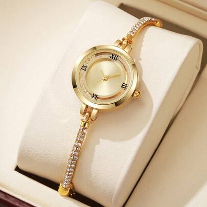 女士复古石英表，优雅小表盘，休闲时尚，佩戴舒适，适合日常通勤和情人节，是馈赠佳品。