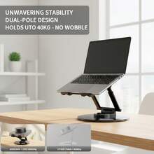 2026 Sturdy Carbon Steel Flat Smartphone Stand, Adjustable Rotatable Foldable Desktop Mount, Universal For Smartphones And Tablets, Black - Black - View 4