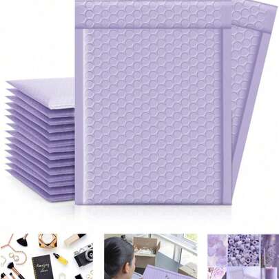 1/10/20个装紫色气泡信封，聚乙烯气泡信封，紫色气泡信封包装，适用于小型企业，运输信封，包装袋，缓冲信封，邮寄信封，运输用品，适用于书籍、衣物、包裹、单件物品递送，小型企业包装，气泡信封，缓冲信封，加厚透明气泡袋，泡沫气泡内衬