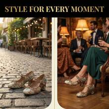 Chunky Heeled Women's Shoes, Comfortable For Long Wear Without Tiring Your Feet, Round Toe, Simple And Elegant, Suitable For Both Work And Everyday Wear. - 棕色 - 查看 3
