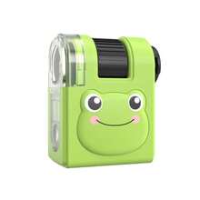 80X Pocket Microscope LED Lllumination, Suitable For Middle And Lower School Students,Handheld Portable Education Mini Microscope,Suitable For STEM Learning, Science Laboratories,Toy Cute Design Frog/Bear/Panda - Green - View 8