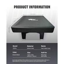 9-Foot Pool Table Cover Premium Oxford Fabric Billiard Table Cover For Protection Against Dust Dirt And Sun Tear-Resistant Easy To Clean And Compact Storage For Pool Tablegift - Cltablecoversblack - View 3