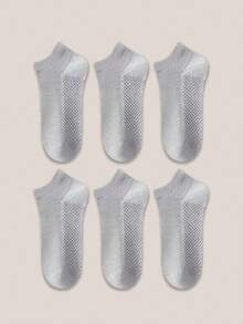 1/3/6 Pairs Men's Massage Bottom Socks, Breathable Odor-Resistant Moisture-Wicking Mesh Low-Cut Ankle Socks, Spring & Autumn - Multicolor - View 30